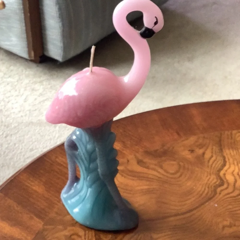 Flamingo candle coaster with stand Dog in water bundle 3 piece total